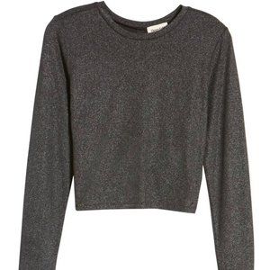 NWT Open Edit Sparkle Twist Back Crop Top